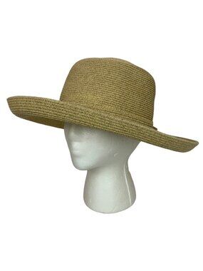 San Diego Hat Co Womens Wide Brim Straw Hat Beige Packable Sun Protection O/S